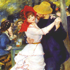 reproductie Dance at bougival van Pierre-Auguste Renoir